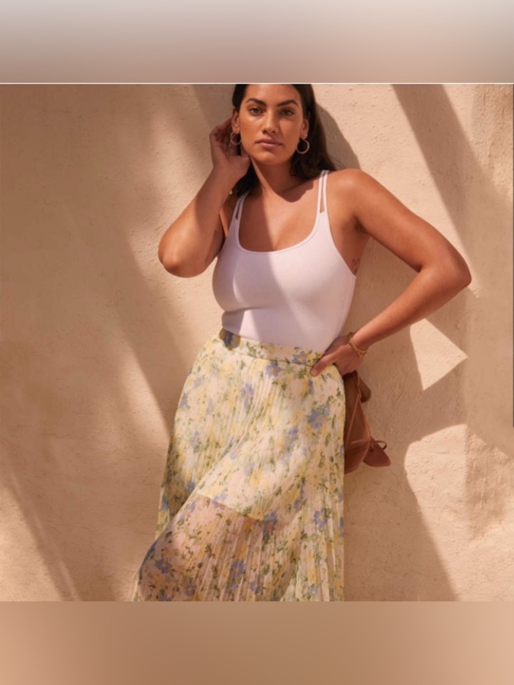 Abercrombie & Fitch Floral Pleated Midi Skirt NWT XL Pastel Spring Cottagecore